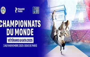 Championnats du monde Vétéran du lundi 3 au vendredi 7 Novembre au DOJO DE PARIS !!!